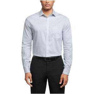 Van Heusen Mens Dress Shirt Regular Fit Ultra Wrinkle Free Flex Collar Stretch Check(Multi Blue)