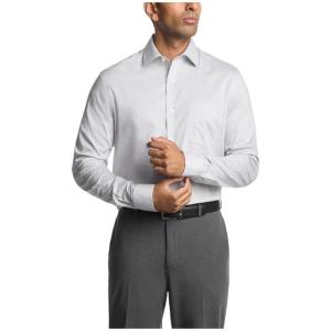 Van Heusen Mens Dress Shirt Regular Fit Ultra Wrinkle Free Flex Collar Stretch Check(Pebble)