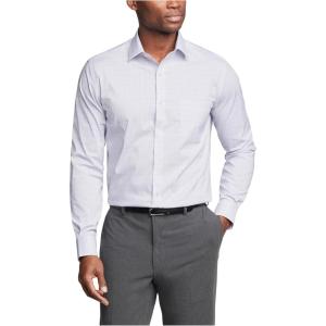 Van Heusen Mens Dress Shirt Regular Fit Ultra Wrinkle Free Flex Collar Stretch Check(Purple Rose)