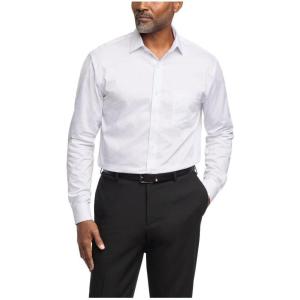 Van Heusen Mens Dress Shirt Regular Fit Ultra Wrinkle Free Flex Collar Stretch Check(Sage Grey)