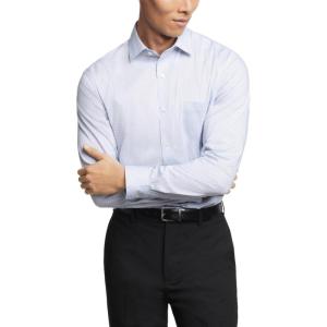 Van Heusen Mens Dress Shirt Regular Fit Ultra Wrinkle Free Flex Collar Stretch Check(Sea Blue)