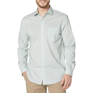 Van Heusen Mens Dress Shirt Regular Fit Ultra Wrinkle Free Flex Collar Stretch Check(Vine)