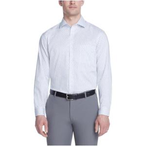 Van Heusen Mens Dress Shirt Regular Fit Ultra Wrinkle Free Flex Collar Stretch Check(Water)