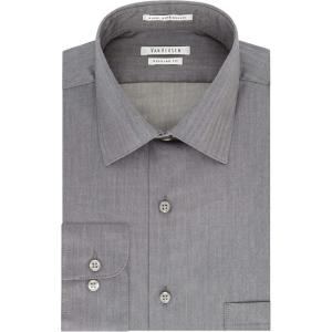Van Heusen Men’s Herringbone Regular Fit Solid Spread Collar Dress Shirt(Black Pepper)
