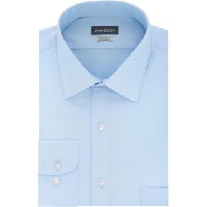 Van Heusen Men’s Herringbone Regular Fit Solid Spread Collar Dress Shirt(Blue Cloud)