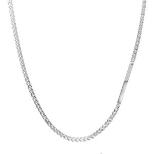 Van Heusen Men’s Stainless Steel Bar Franco Chain Necklace(Silver)