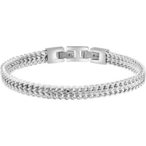 Van Heusen Men’s Stainless Steel Double Franco Chain Bracelet(Silver)