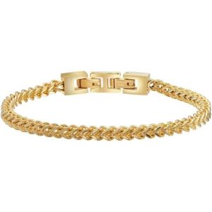 Van Heusen Men’s Stainless Steel Franco Chain Bracelet(Gold)