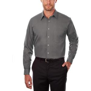 Van Heusen Men’s Tall FIT Dress Shirts Poplin(Grey)