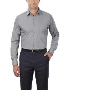 Van Heusen Men’s Tall FIT Dress Shirts Poplin(Grey Stone)
