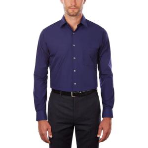 Van Heusen Men’s Tall FIT Dress Shirts Poplin(Persian Blue)