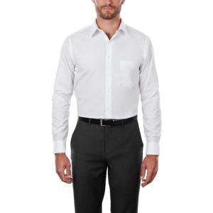 Van Heusen Men’s Tall FIT Dress Shirts Poplin(White)