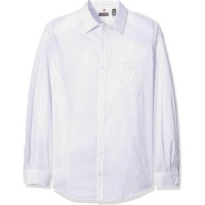 Van Heusen mens Big and Tall Wrinkle Free Long Sleeve Button Down Shirt(Bright White Stripe)