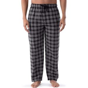 Van Heusen mens Cotton Broadcloth Sleep Pant(Black Plaid)