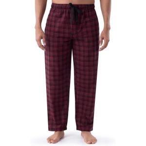 Van Heusen mens Cotton Broadcloth Sleep Pant(Dark Red Plaid)