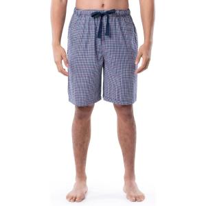 Van Heusen mens Poly/Rayon Twill Sleep Pajama Short(Navy/Pink Check)