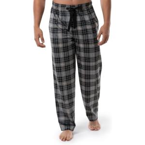 Van Heusen mens Silky Fleece Sleep Pajama Pant(Grey Plaid)