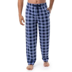 Van Heusen mens Silky Fleece Sleep Pajama Pant(Navy/Blue Plaid)