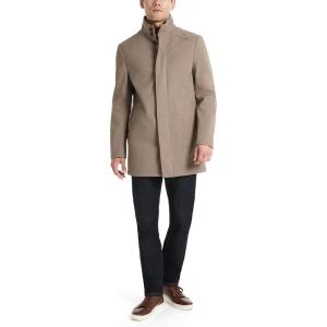 Van Heusen mens Van Heusen Tedford Overcoat With Stand Collar(Tan)