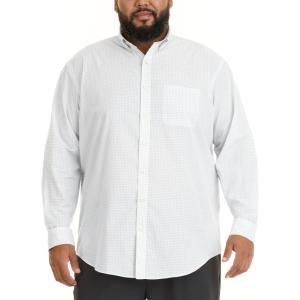 Van Heusen mens Wrinkle Free Poplin Long Sleeve Shirt(Bright White)