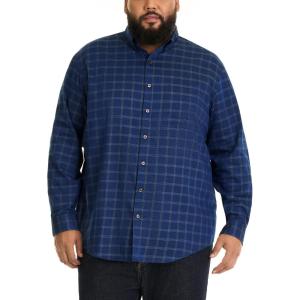 Van Heusen mens Wrinkle Free Poplin Long Sleeve Shirt(Sea Navy)