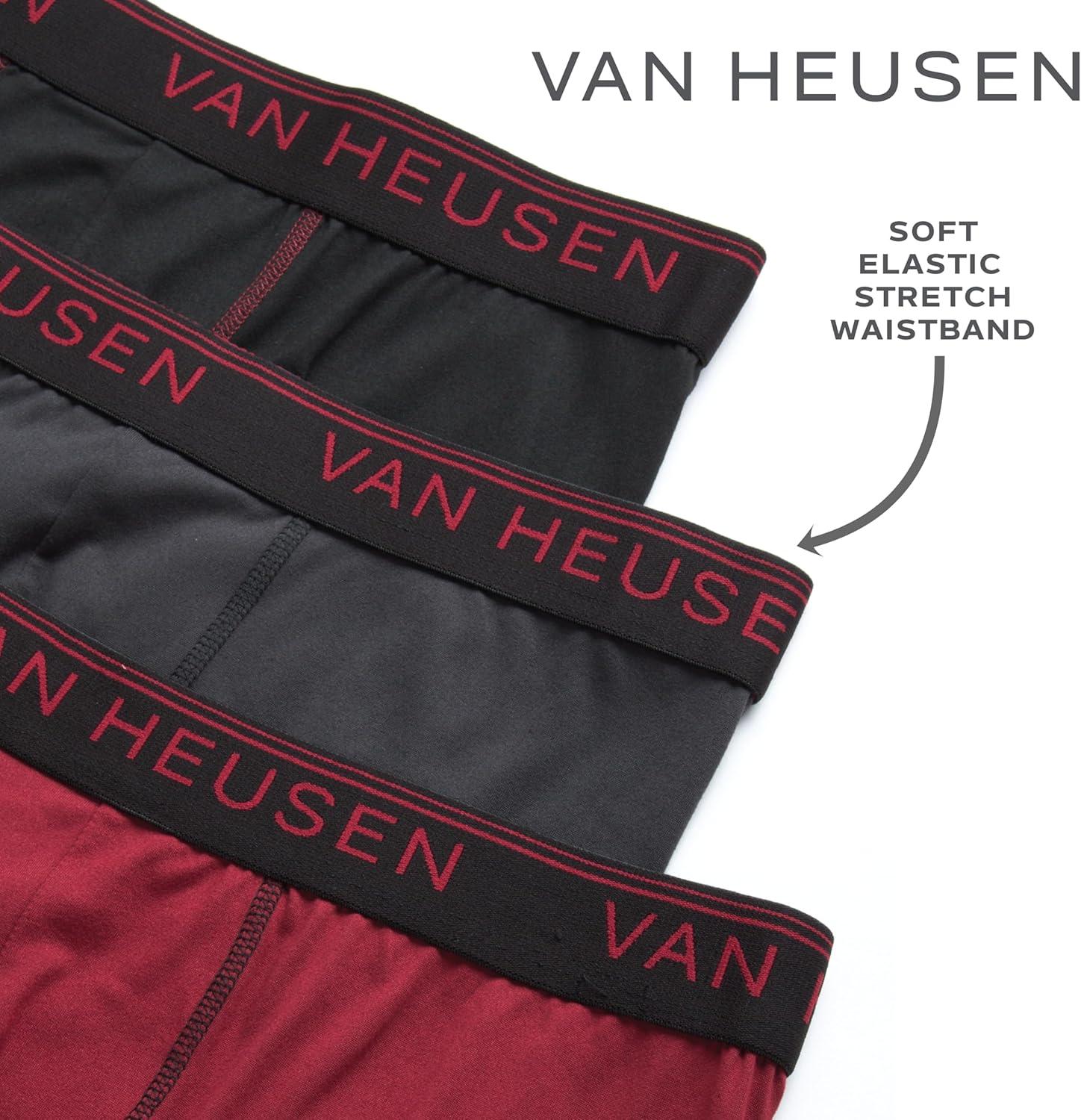 imageVan Heusen Mens Boxer Briefs 3 Pack 6 Inseam Soft Mens Underwear Athletic Boxer Briefs with Contour PouchBlackCharcoal GreyRed