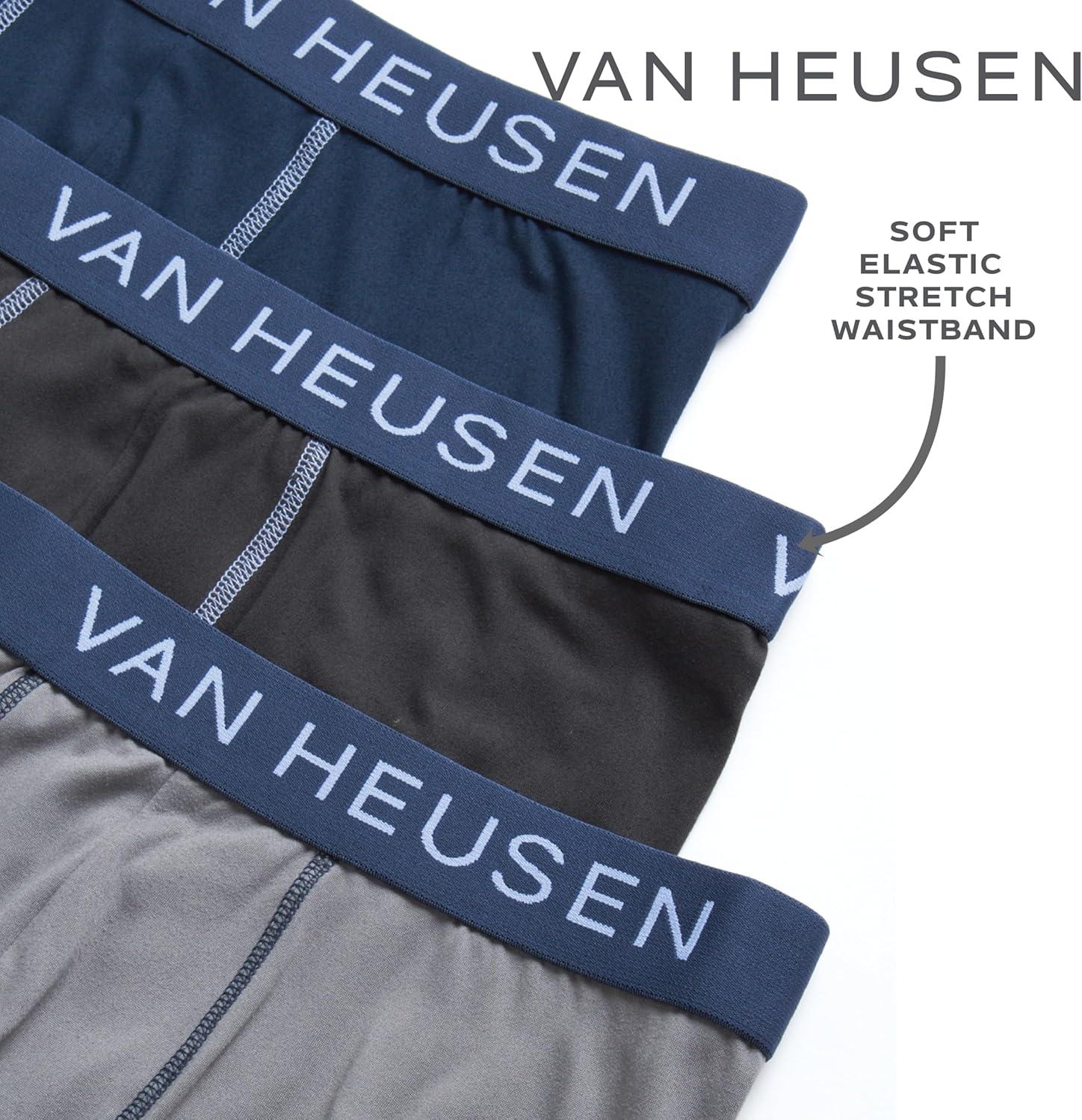 imageVan Heusen Mens Boxer Briefs 3 Pack 6 Inseam Soft Mens Underwear Athletic Boxer Briefs with Contour PouchBlackPhantomPearl
