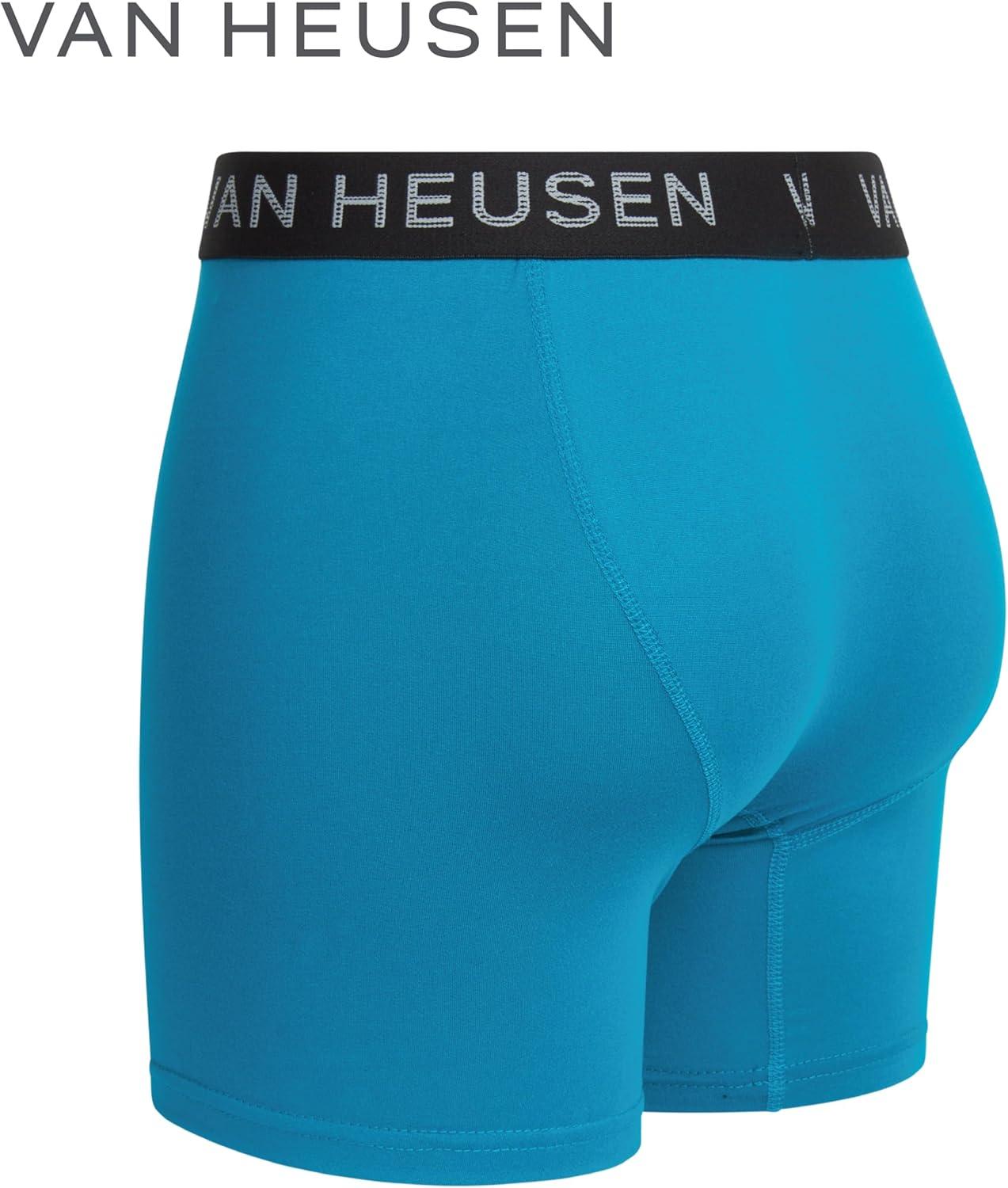 imageVan Heusen Mens Boxer Briefs 3 Pack 6 Inseam Soft Mens Underwear Athletic Boxer Briefs with Contour PouchBlackTealPearl
