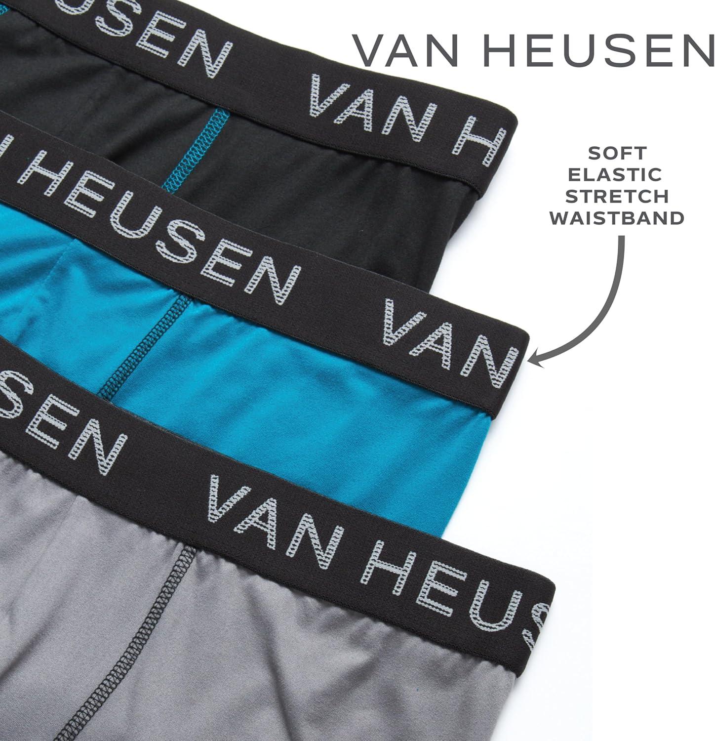 imageVan Heusen Mens Boxer Briefs 3 Pack 6 Inseam Soft Mens Underwear Athletic Boxer Briefs with Contour PouchBlackTealPearl