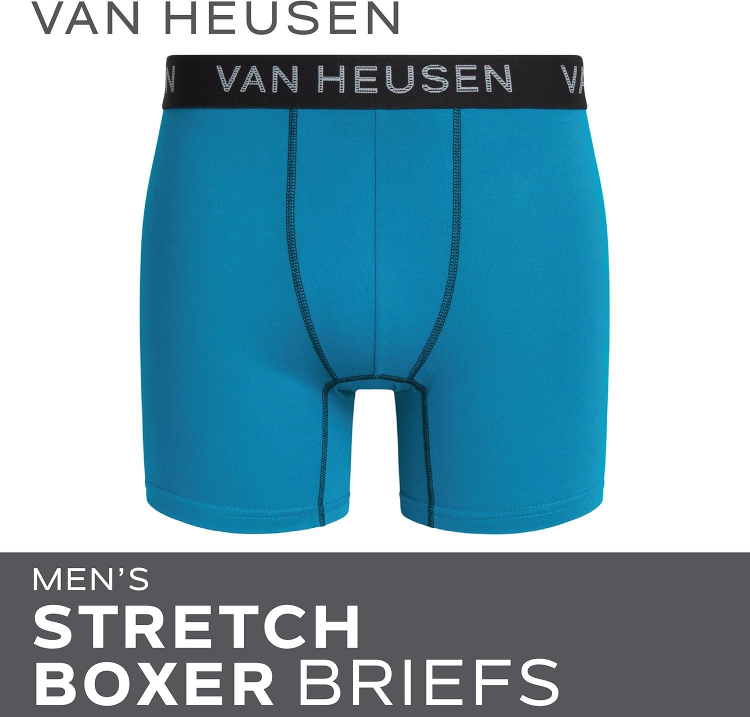 imageVan Heusen Mens Boxer Briefs 3 Pack 6 Inseam Soft Mens Underwear Athletic Boxer Briefs with Contour PouchBlackTealPearl