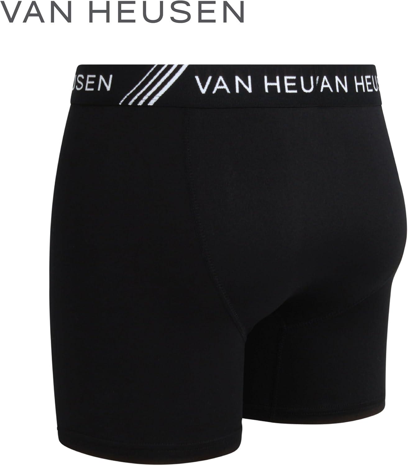 imageVan Heusen Mens Boxer Briefs 3 Pack 6 Inseam Soft Mens Underwear Athletic Boxer Briefs with Contour PouchBlackTibetan RedBlack