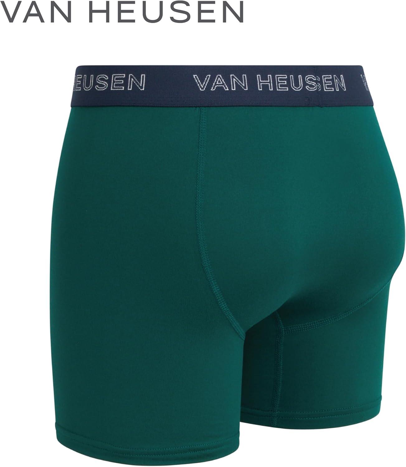 imageVan Heusen Mens Boxer Briefs 3 Pack 6 Inseam Soft Mens Underwear Athletic Boxer Briefs with Contour PouchDark GreyGreenBlack