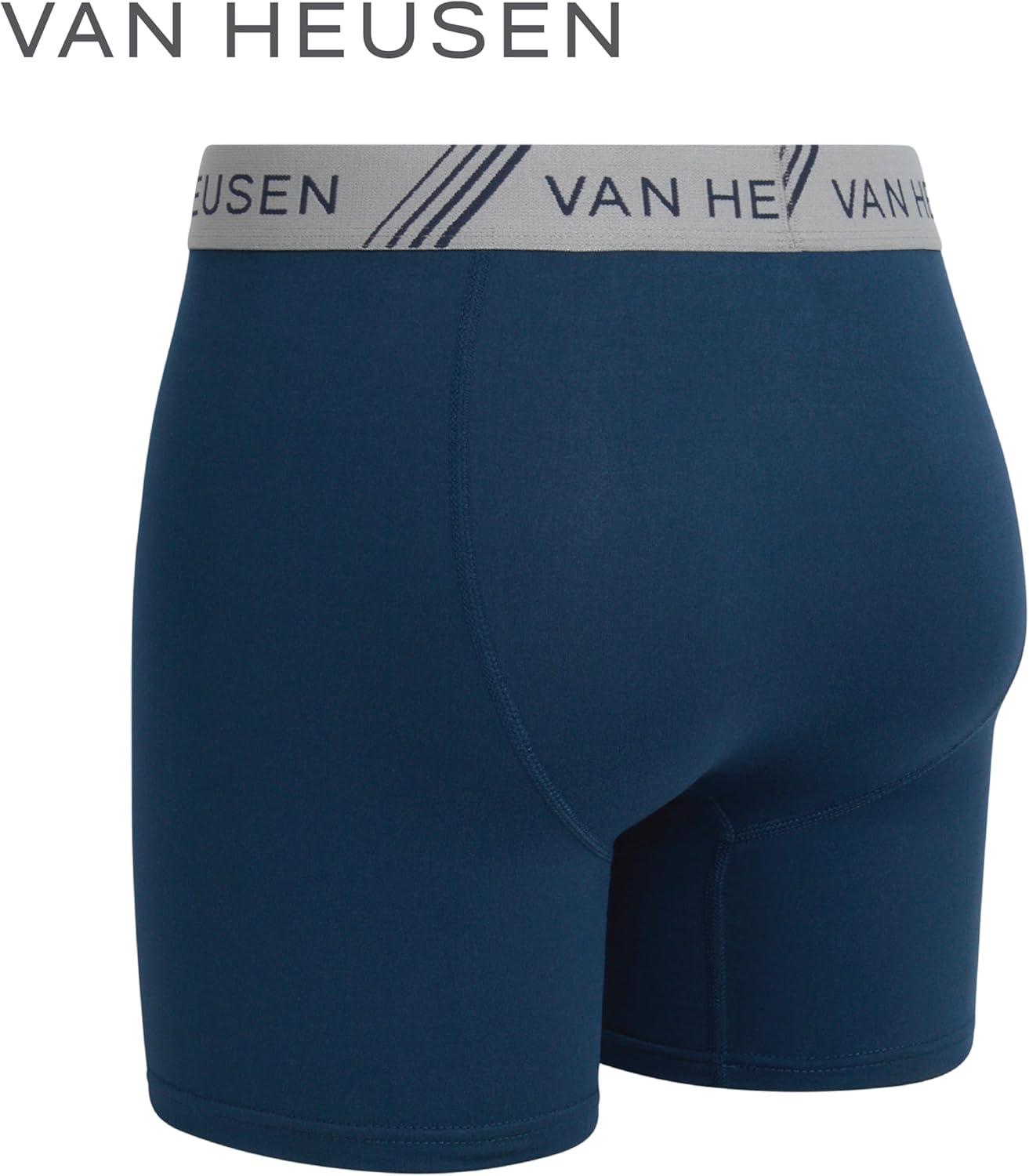 imageVan Heusen Mens Boxer Briefs 3 Pack 6 Inseam Soft Mens Underwear Athletic Boxer Briefs with Contour PouchMoonlit OceanDark GreyWine Red