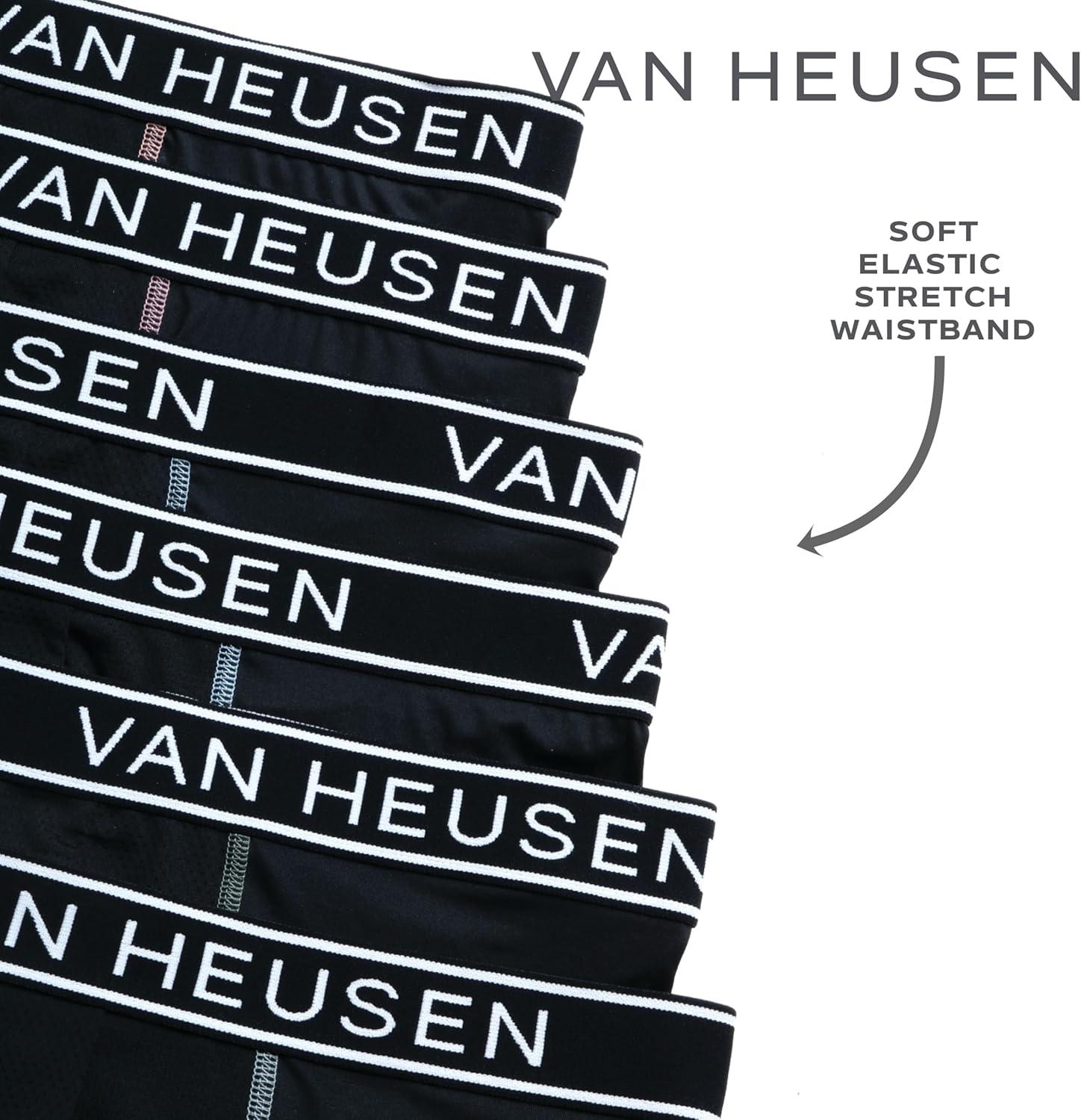 imageVan Heusen Mens Boxer Briefs 6 Pack 6 Inseam Soft Stretch Mens Underwear Boxer Briefs with Contour PouchBlack