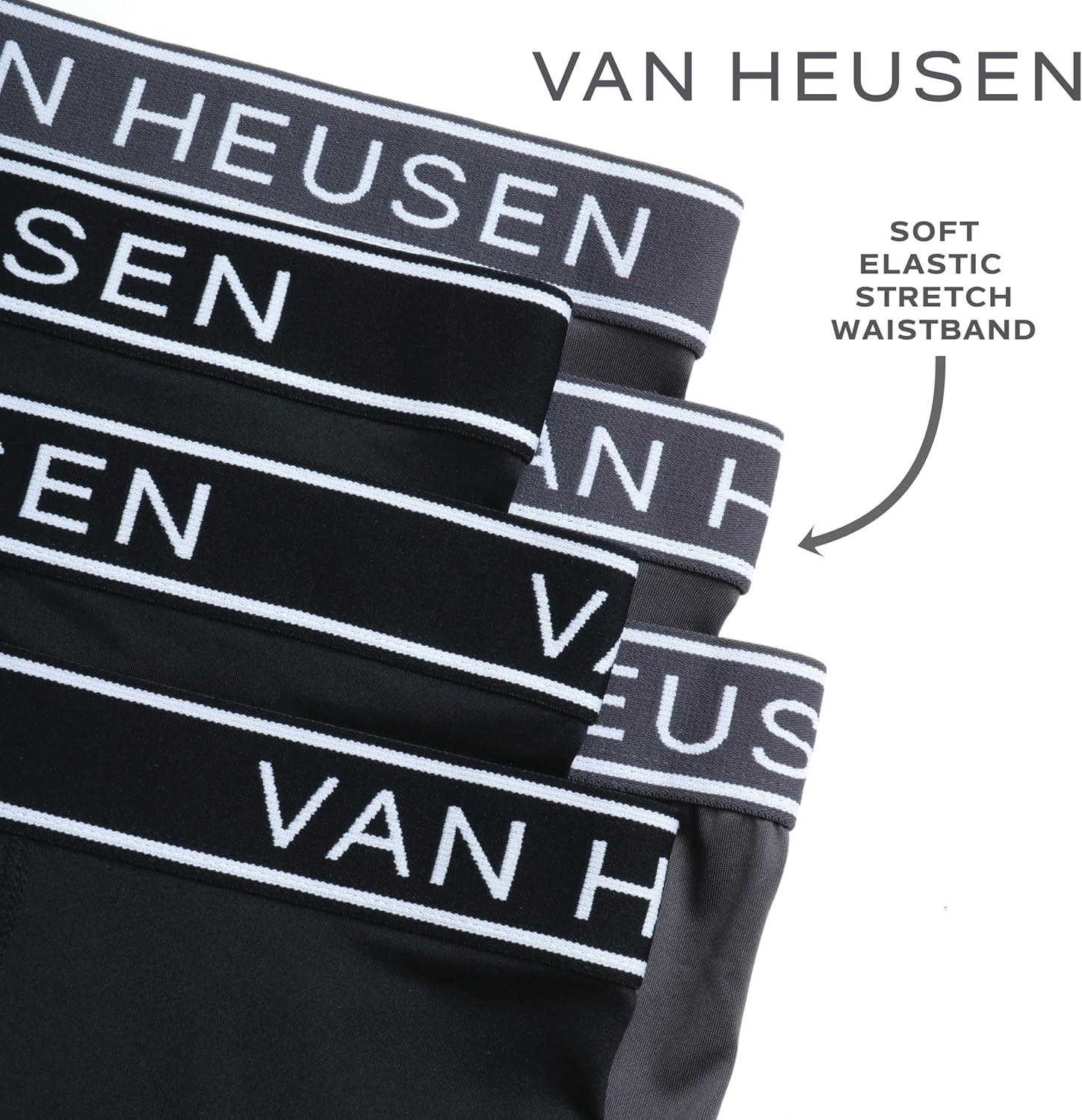imageVan Heusen Mens Boxer Briefs 6 Pack 6 Inseam Soft Stretch Mens Underwear Boxer Briefs with Contour PouchBlackBlackened Pearl