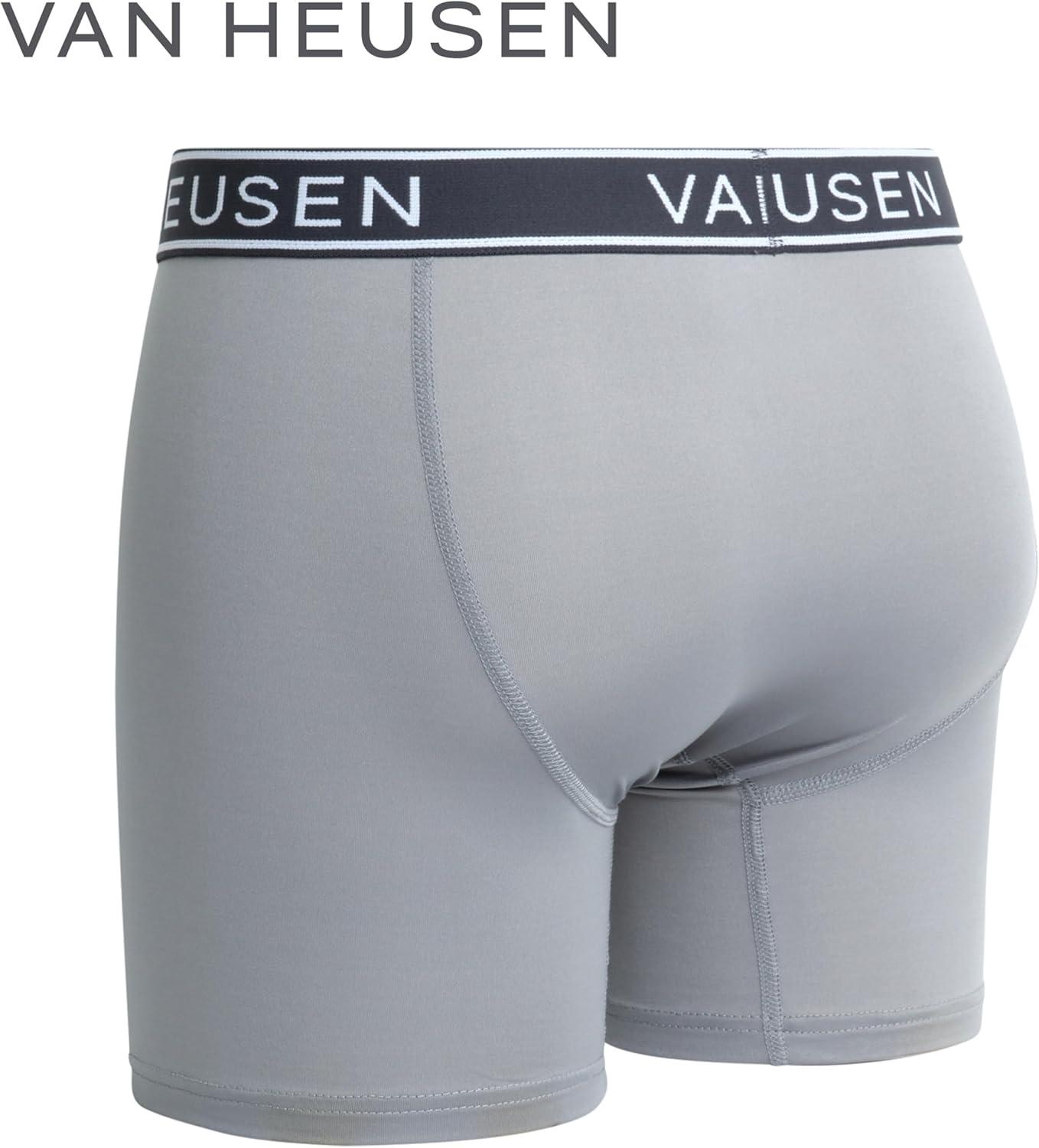 imageVan Heusen Mens Boxer Briefs 6 Pack 6 Inseam Soft Stretch Mens Underwear Boxer Briefs with Contour PouchBlackBlackened PearlDark ForestShark SkinEvening Blue