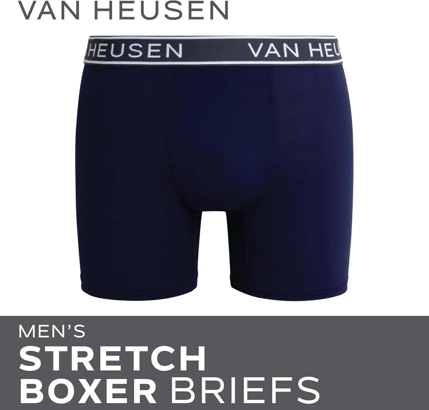 imageVan Heusen Mens Boxer Briefs 6 Pack 6 Inseam Soft Stretch Mens Underwear Boxer Briefs with Contour PouchBlackBlackened PearlDark ForestShark SkinEvening Blue
