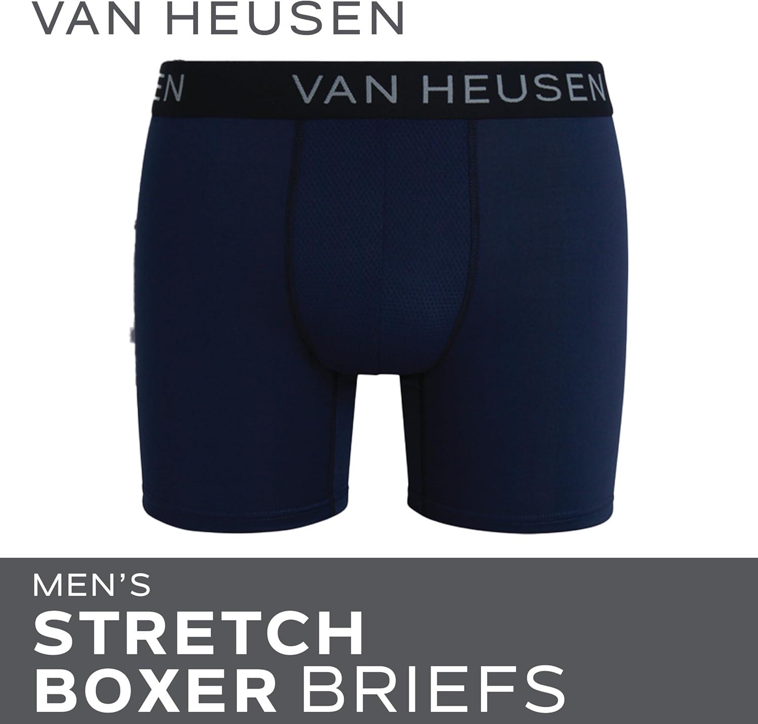 imageVan Heusen Mens Boxer Briefs 6 Pack 6 Inseam Soft Stretch Mens Underwear Boxer Briefs with Contour PouchBlackMedium GreyGreenBlackDark GreyLight Grey