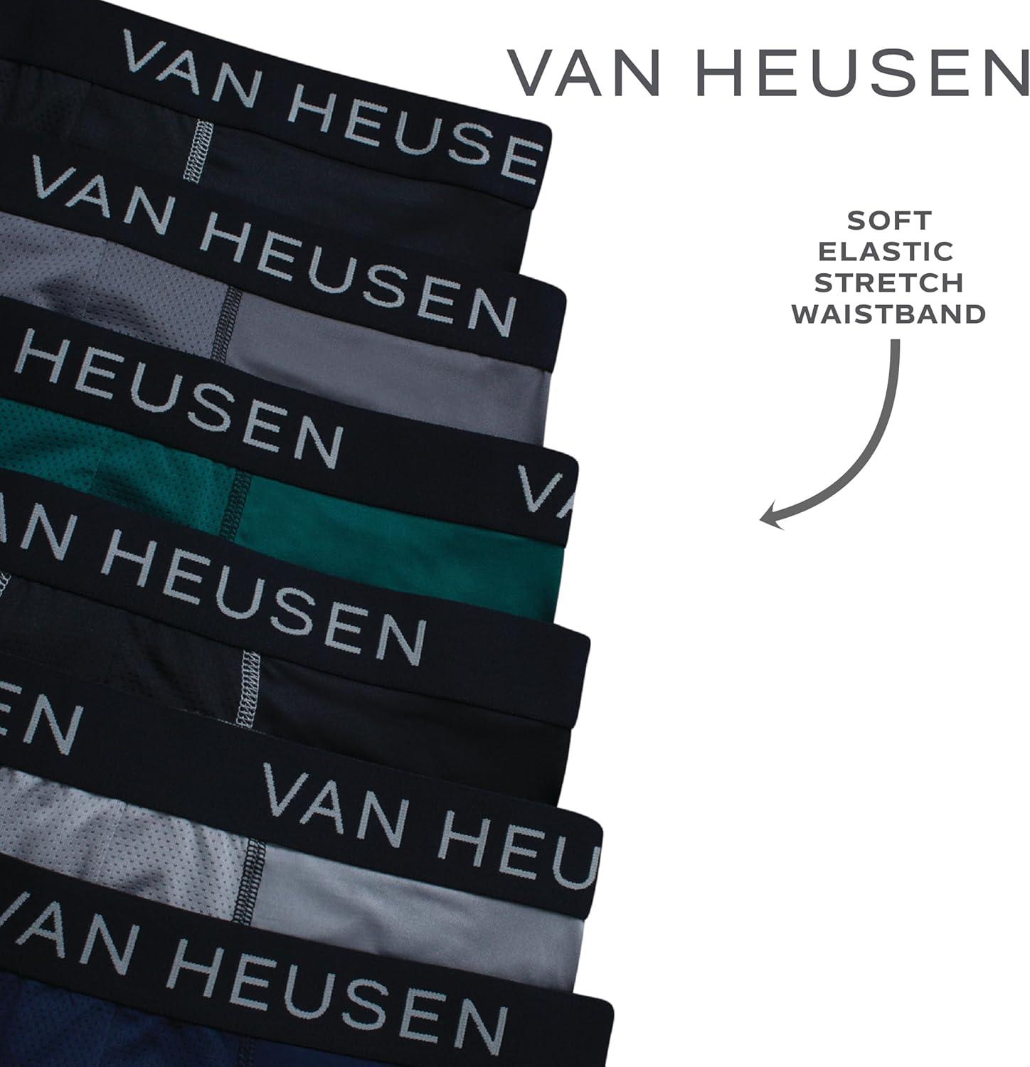 imageVan Heusen Mens Boxer Briefs 6 Pack 6 Inseam Soft Stretch Mens Underwear Boxer Briefs with Contour PouchBlackMedium GreyGreenBlackDark GreyLight Grey
