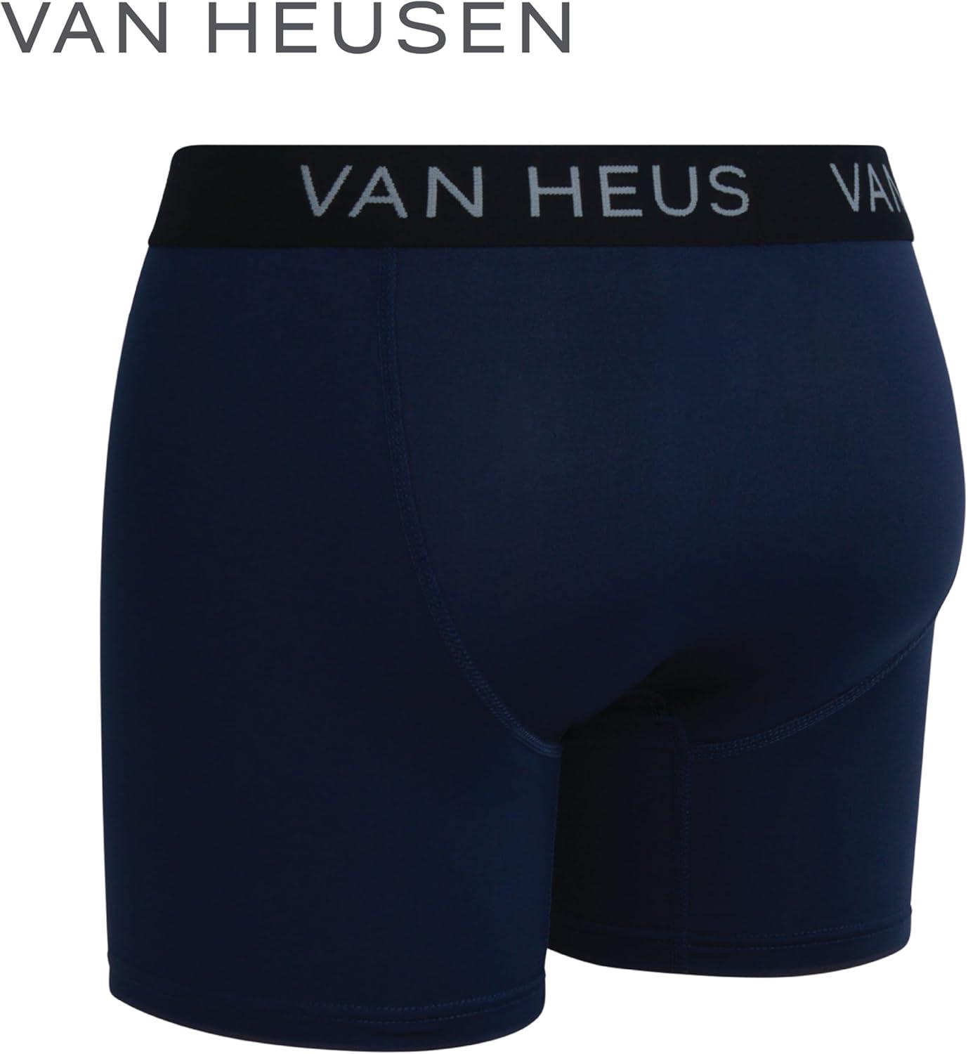 imageVan Heusen Mens Boxer Briefs 6 Pack 6 Inseam Soft Stretch Mens Underwear Boxer Briefs with Contour PouchBlackMedium GreyGreenBlackDark GreyLight Grey