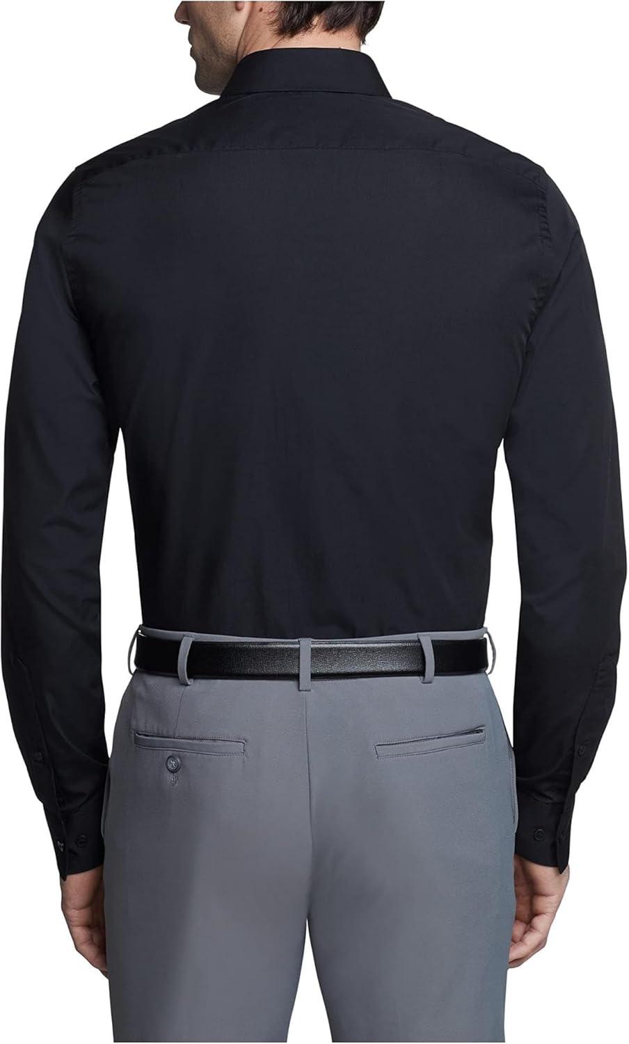 imageVan Heusen Mens Dress Shirt Fitted Poplin SolidBlack