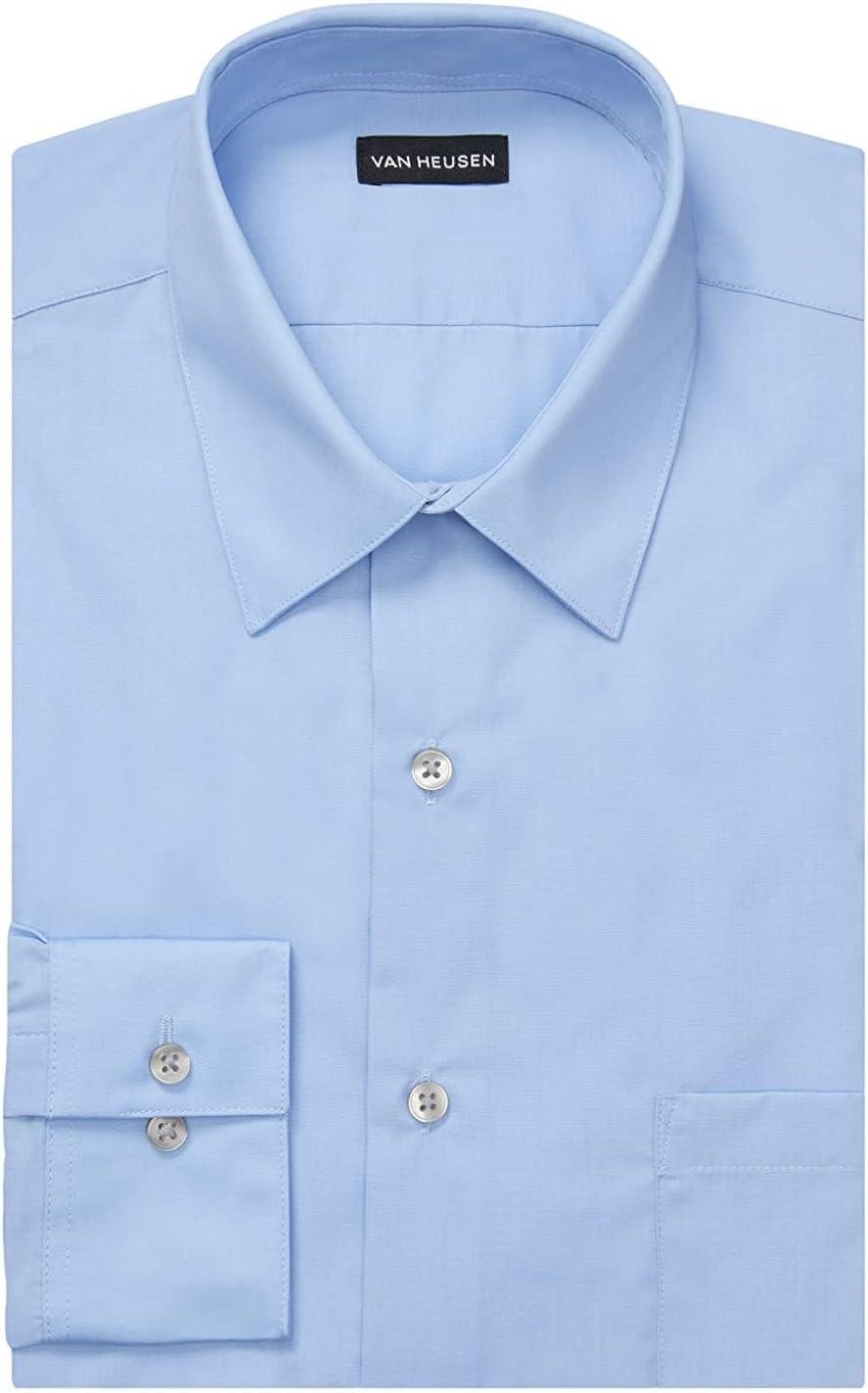 imageVan Heusen Mens Dress Shirt Fitted Poplin SolidCameo Blue