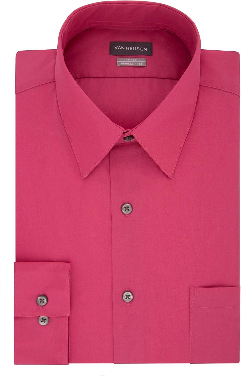 imageVan Heusen Mens Dress Shirt Fitted Poplin SolidDesert Rose