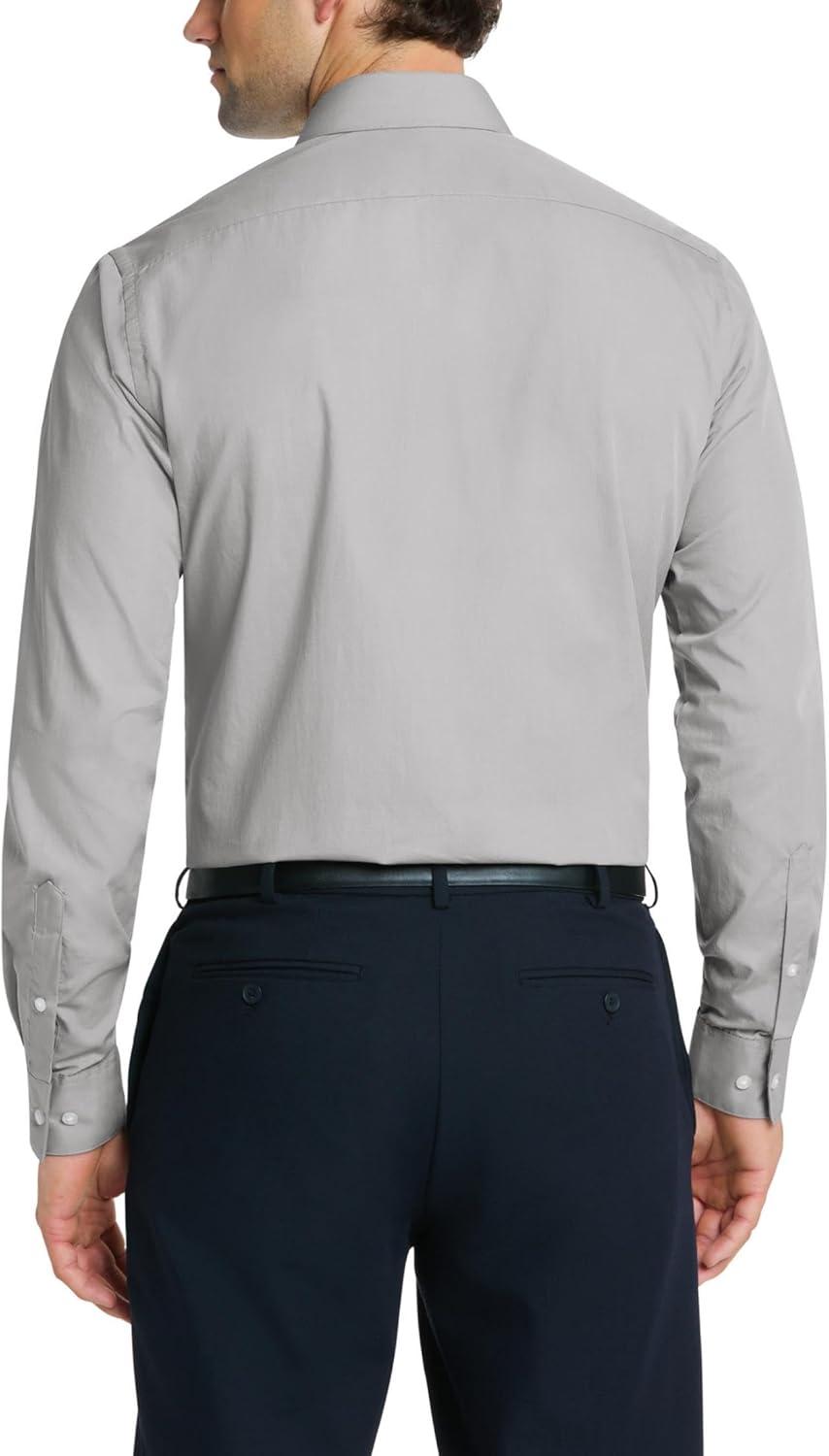 imageVan Heusen Mens Dress Shirt Fitted Poplin SolidGreystone
