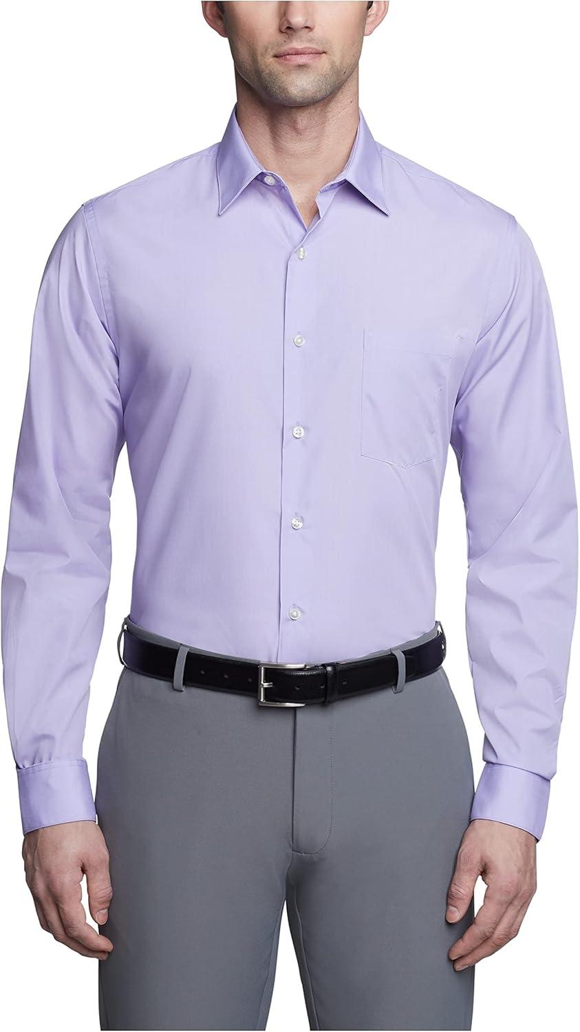 imageVan Heusen Mens Dress Shirt Fitted Poplin SolidLavender