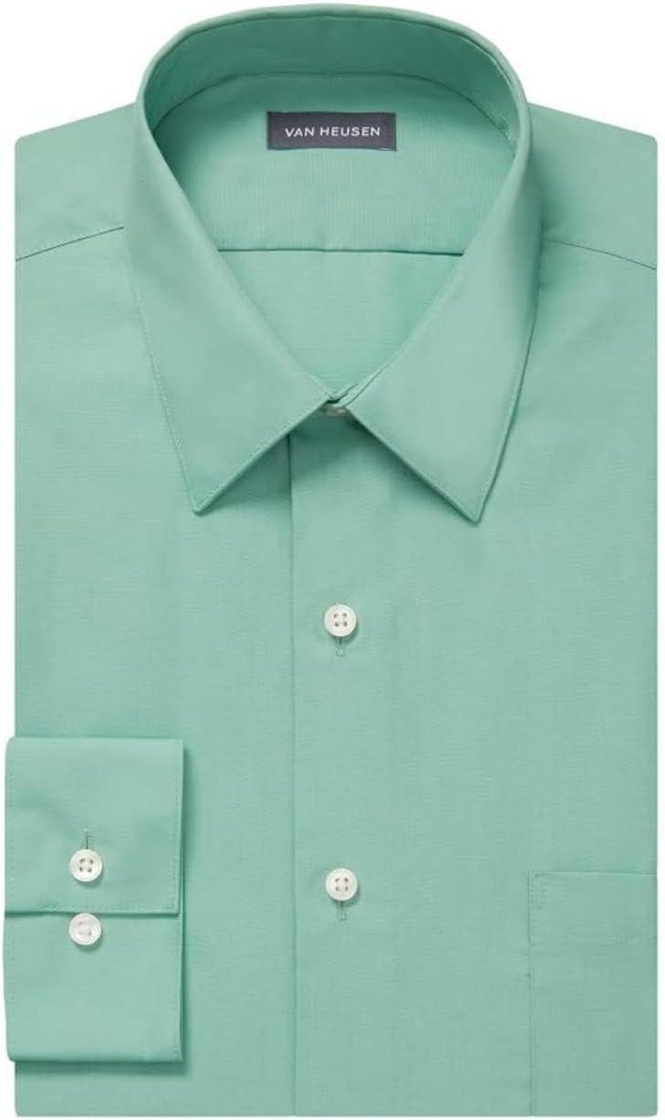 imageVan Heusen Mens Dress Shirt Fitted Poplin SolidLeaf