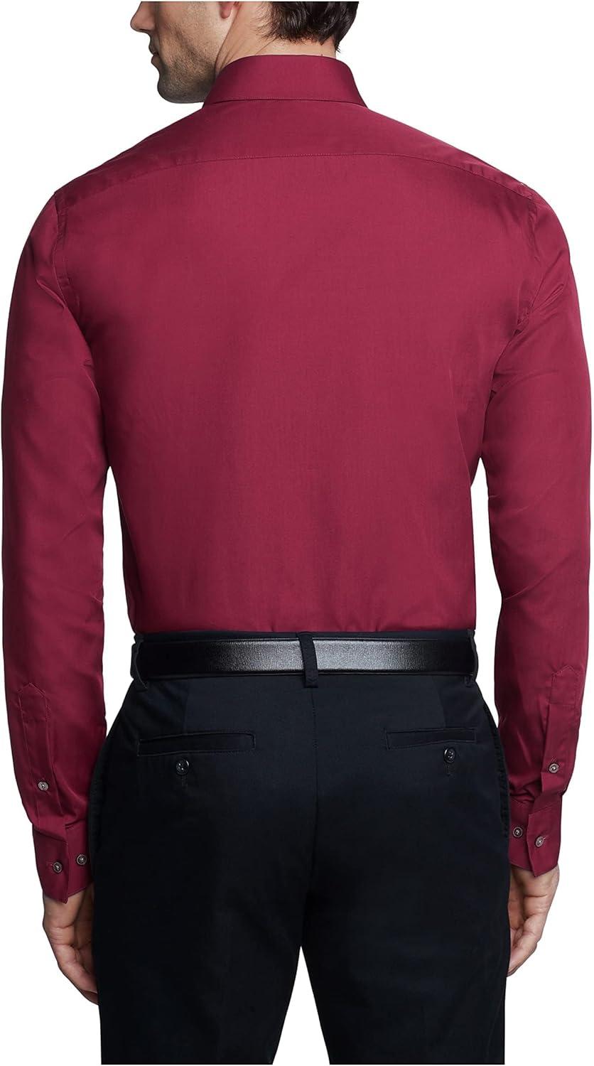 imageVan Heusen Mens Dress Shirt Fitted Poplin SolidMagenta