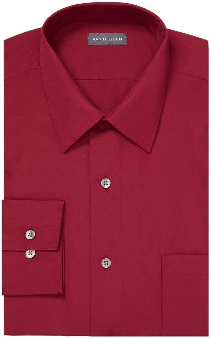 imageVan Heusen Mens Dress Shirt Fitted Poplin SolidMagenta