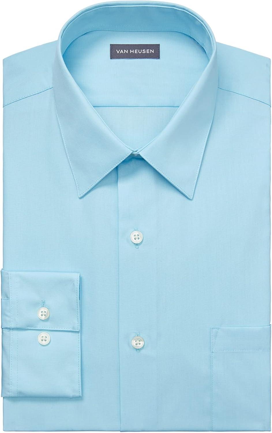 imageVan Heusen Mens Dress Shirt Fitted Poplin SolidMist