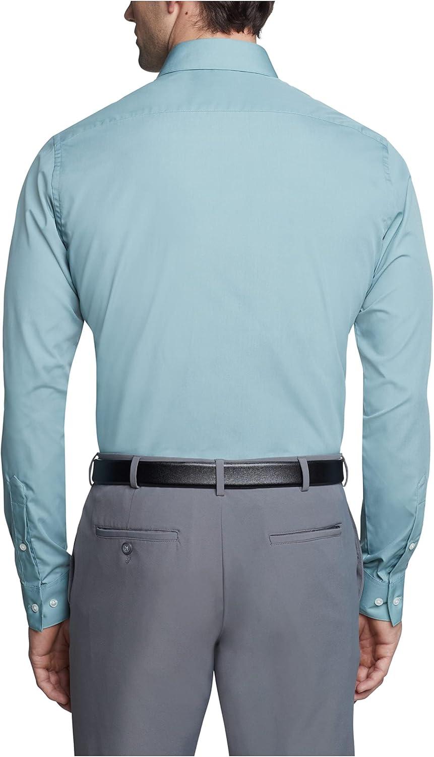 imageVan Heusen Mens Dress Shirt Fitted Poplin SolidOcean Mist
